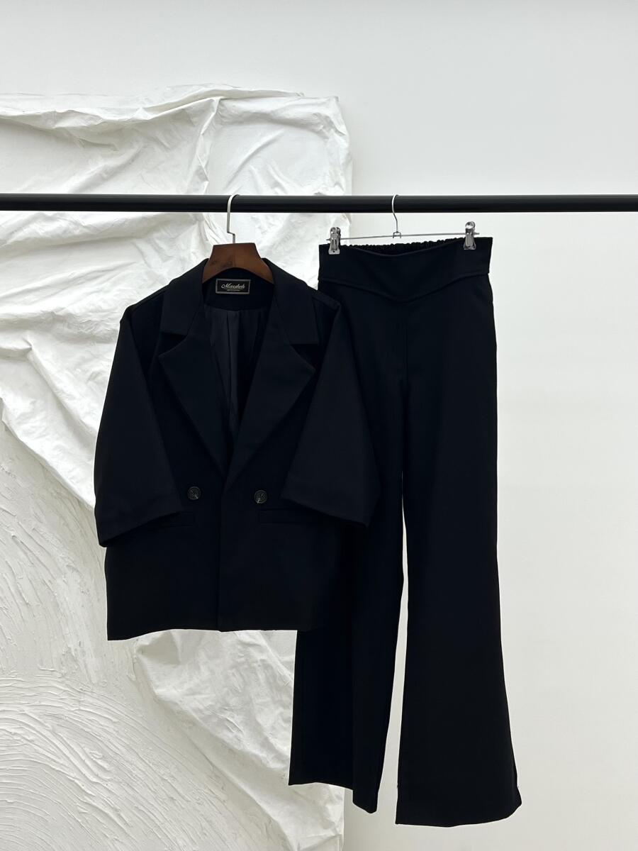 ست 2تیکه کت کتان آستردار وشلوار پاییزه pd644-3