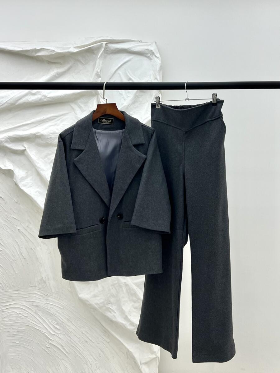 ست 2تیکه کت فوتر آستردار دار و شلوار فوتر زمستانه pd642-14