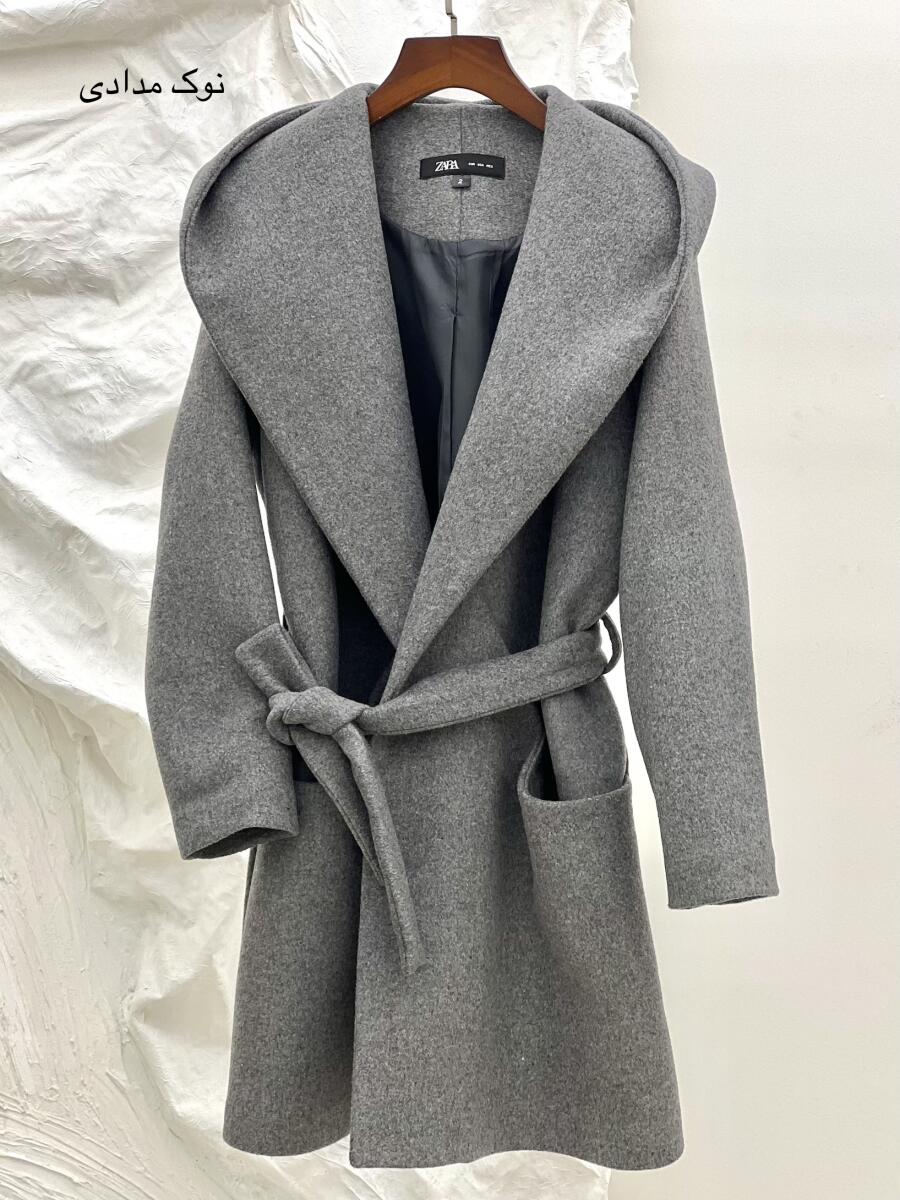 پالتو فوتر کلاهدار کمربنددار آستردار pd646-5