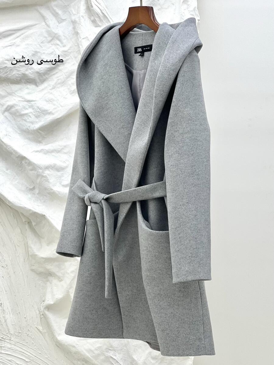 پالتو فوتر کلاهدار کمربنددار آستردار pd646-5