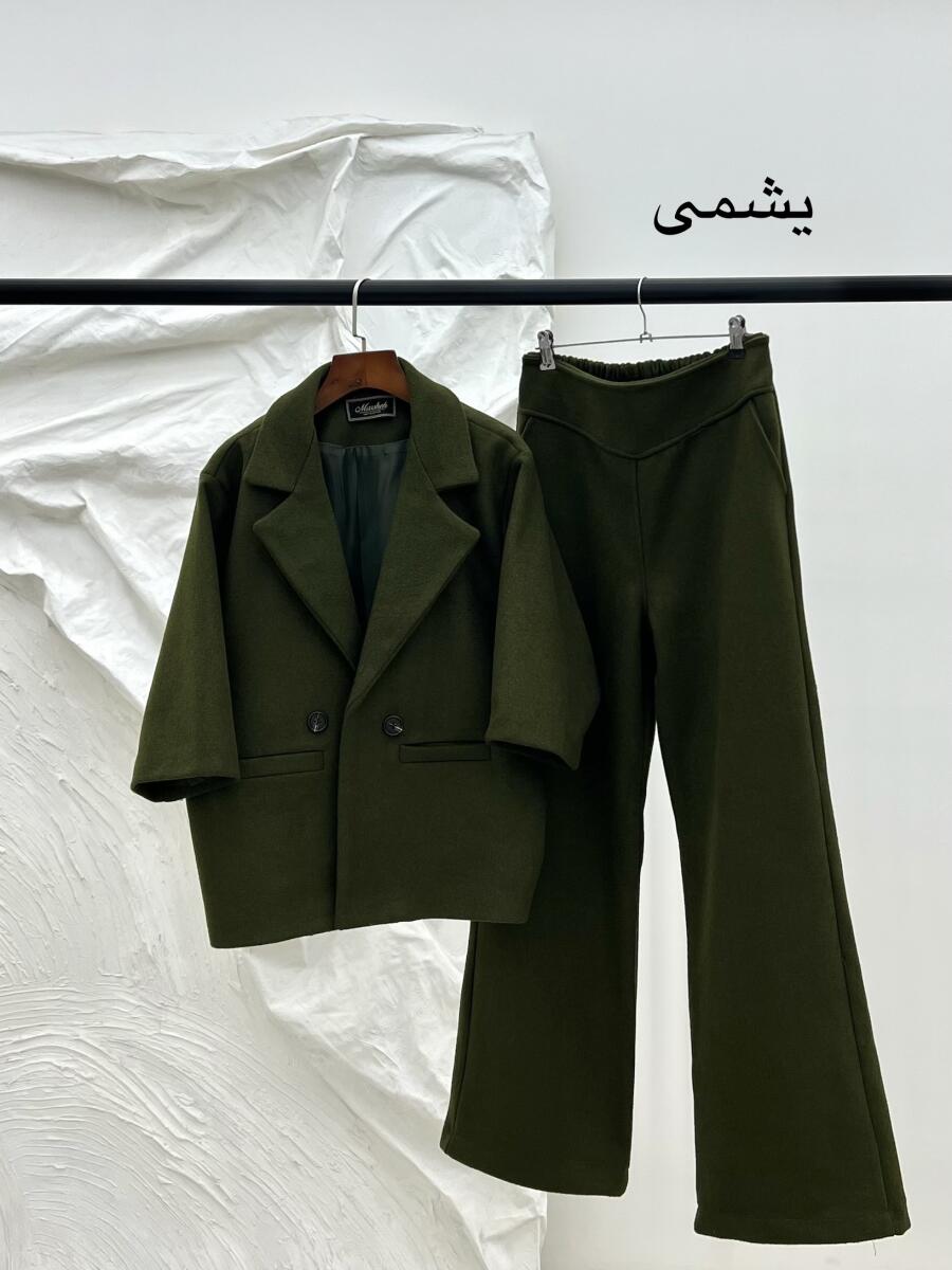 ست 2تیکه کت فوتر آستردار دار و شلوار فوتر زمستانه pd642-14