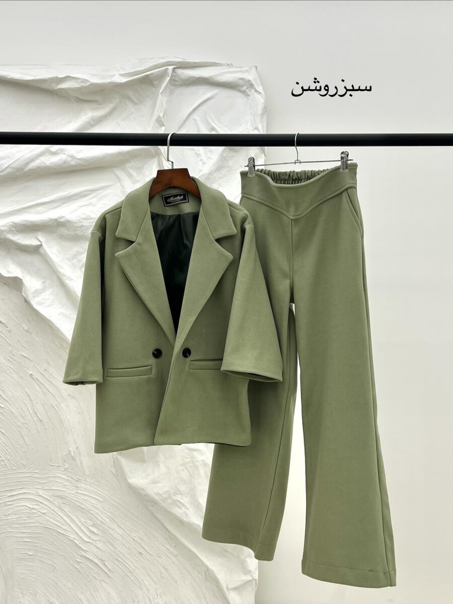 ست 2تیکه کت فوتر آستردار دار و شلوار فوتر زمستانه pd642-14