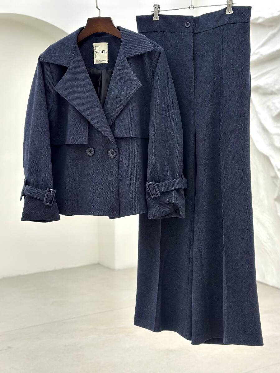 ست 2تیکه کت آستردار وشلوار بگ موهر پاییزه pd651-2