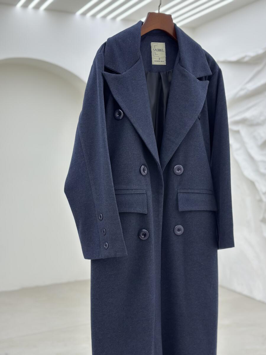 پالتو موهر کلاسیک پارچه طرح راه دار آستردار pd657-2