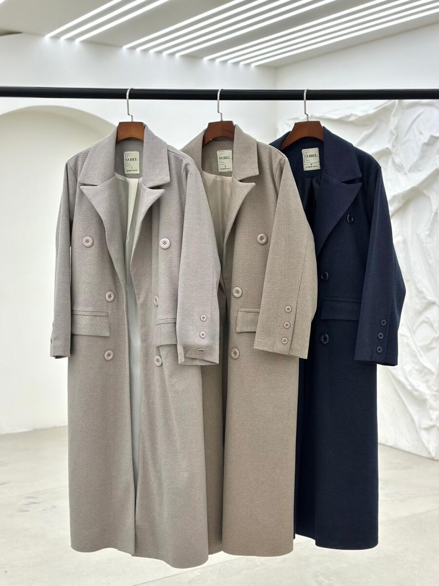 پالتو موهر کلاسیک پارچه طرح راه دار آستردار pd657-2