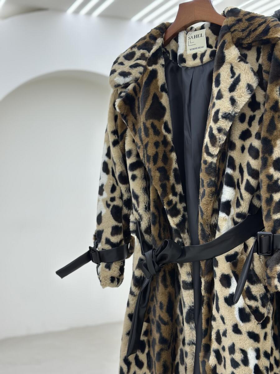 پالتو پوست مزونی آستین کمربندی آستردار pd654-10