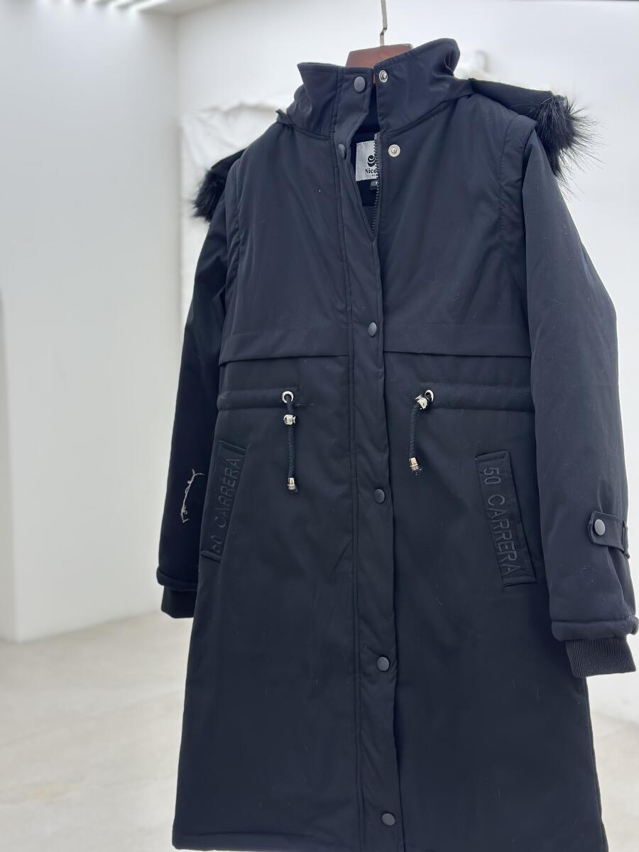 کاپشن داخل پشم شیشه کلاه دار پشت گلدوزی شده آستردار pd663-2