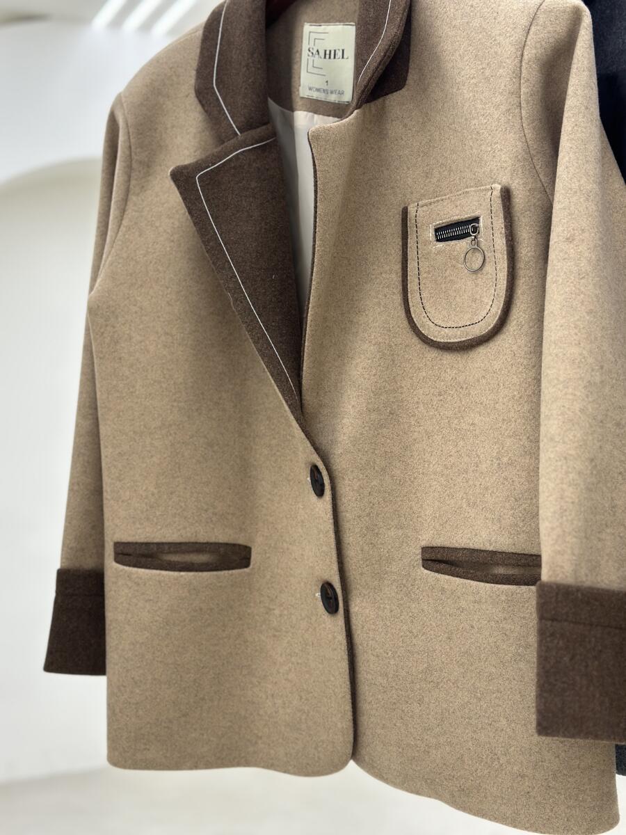 پالتو فوتر کتی کوک دوزی شده 2دکمه آستردار pd658-16