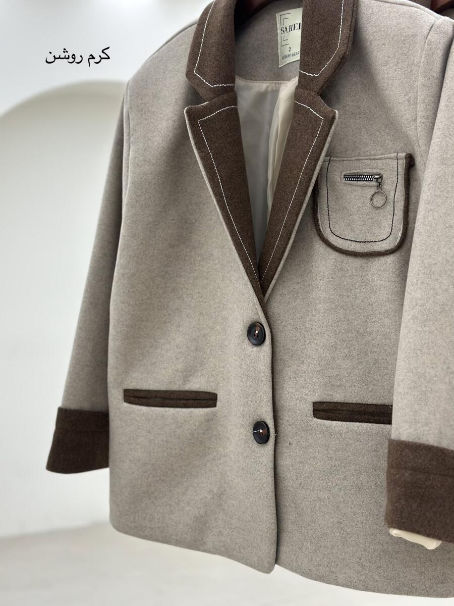 پالتو فوتر کتی کوک دوزی شده 2دکمه آستردار pd658-16