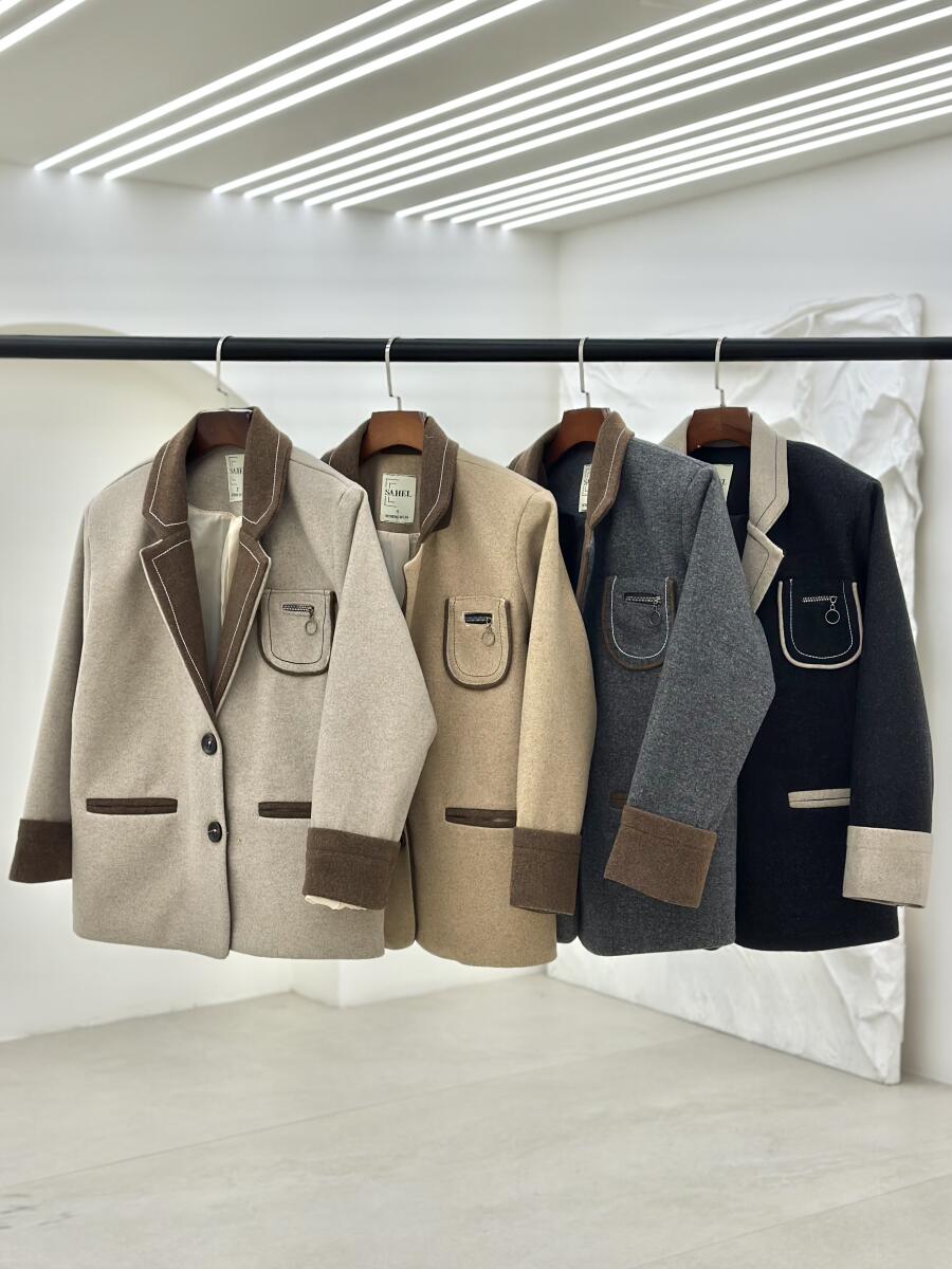 پالتو فوتر کتی کوک دوزی شده 2دکمه آستردار pd658-16