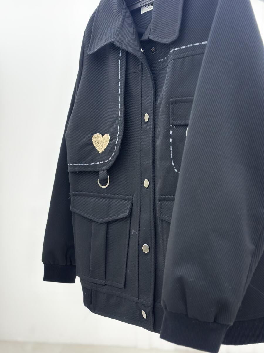 ترنچ کت کتان طرح کج راه گلدوزی شده طرح قلبی آستردار pd671-8