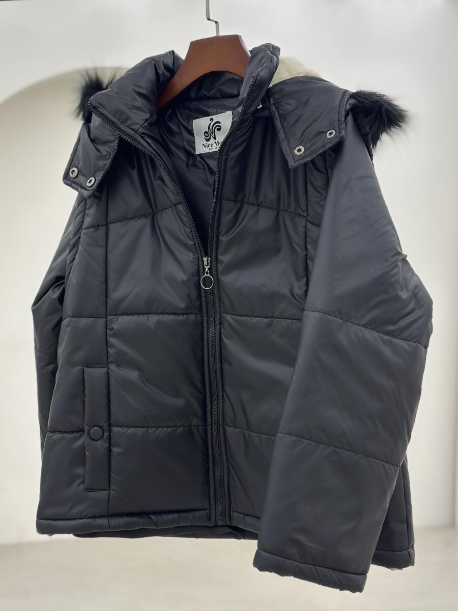 کاپشن مموری زیپی کلاهدار آستردار pd666-12