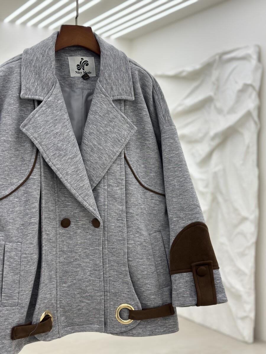 پالتو کتی 2دکمه آستین پاگون دار آستردار pd672-13