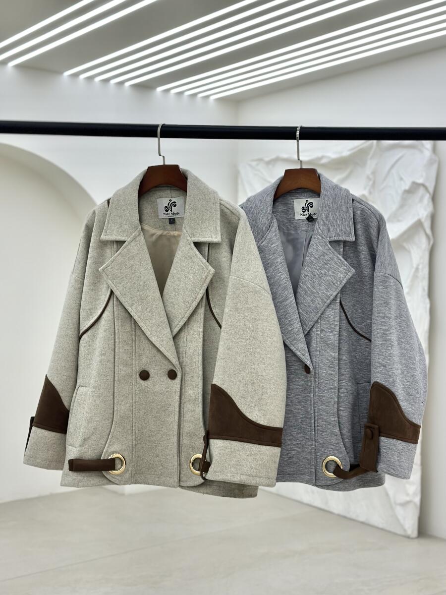 پالتو کتی 2دکمه آستین پاگون دار آستردار pd672-13