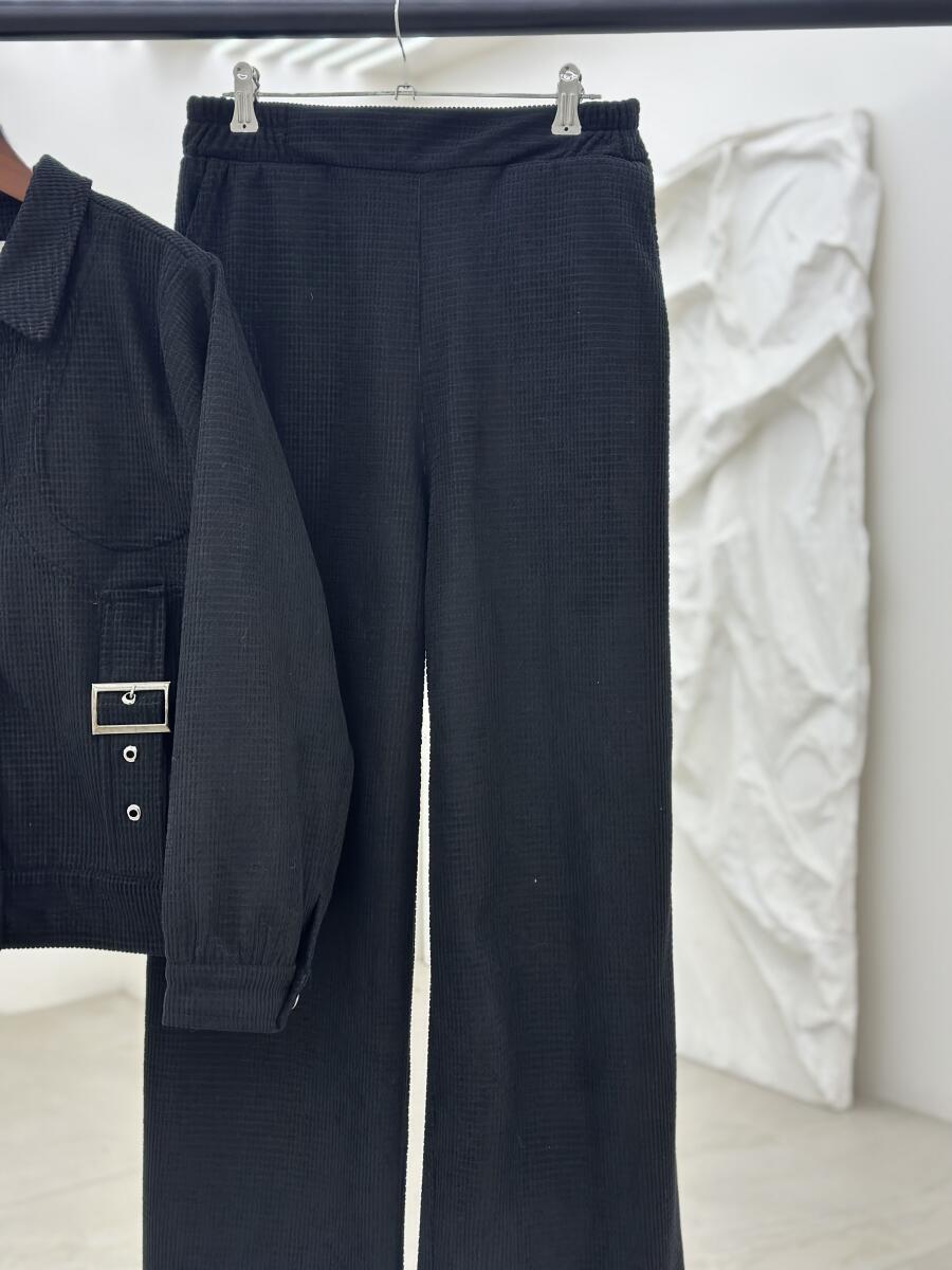 ست 2تیکه بامبر دکمه دار و شلوار مخمل زمستانه pd670-16