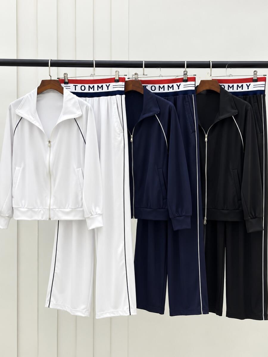 ست تیکه بامبر و شلوار سیلک پاییزه طرح bd948 tommy