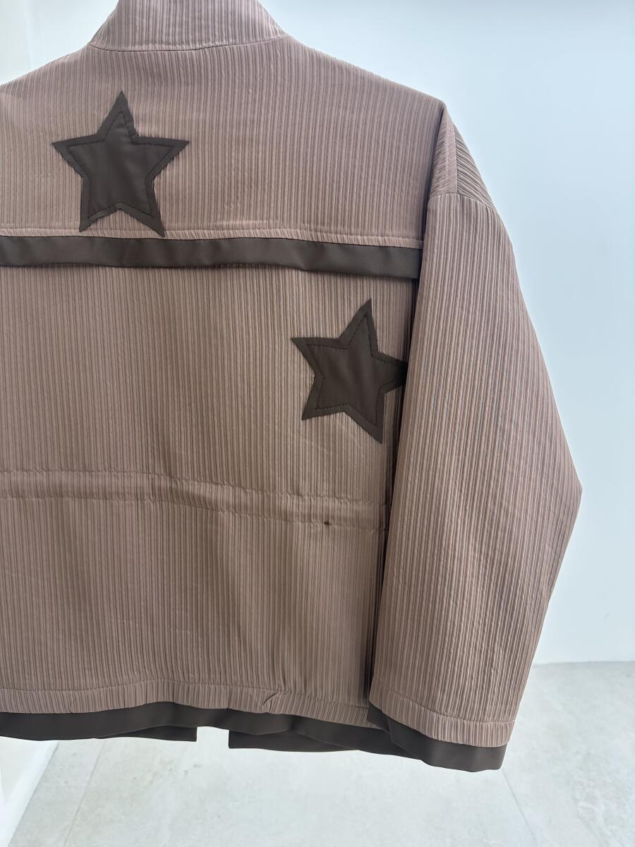 بارانی پارچه میله ای اپلیکه دوزی شده طرح star آستردار bd962-9