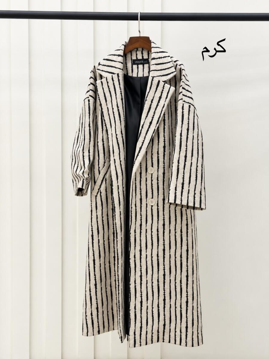 پالتو فوتر مزونی طرح دار آستردار bd979-1