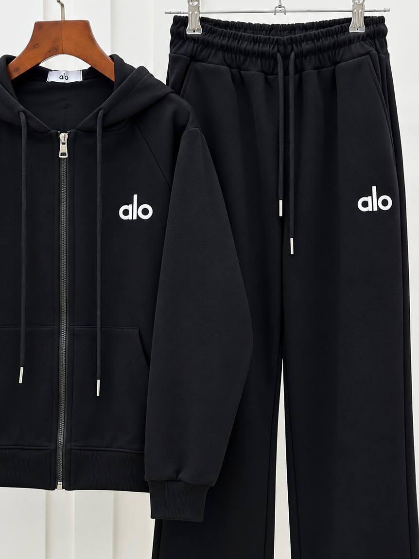 ست 2تیکه سوییشرت کلاهدار طرح alo و شلوار اویشو پاییزه bd1010-7