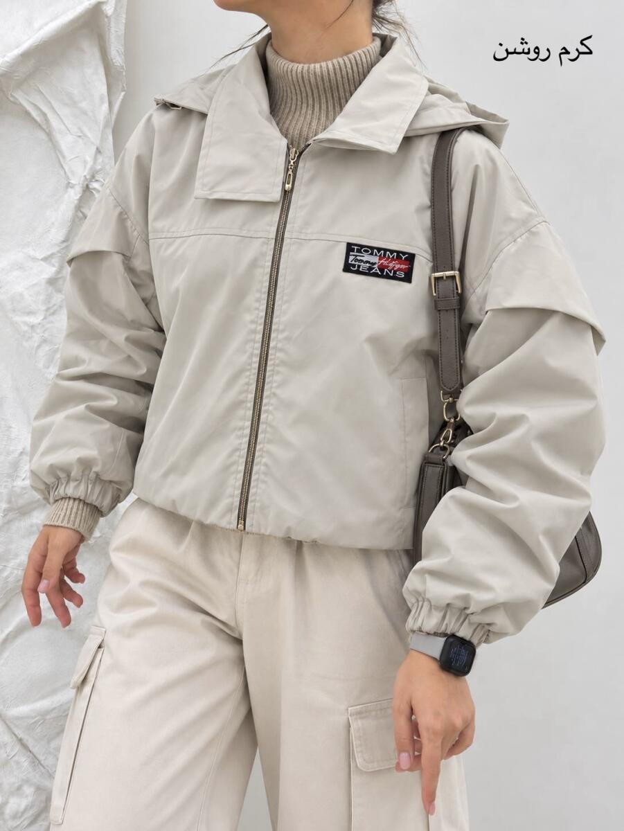 بامبر کلاه دار گلدوزی شده طرح tommy آستردار bd1009-4