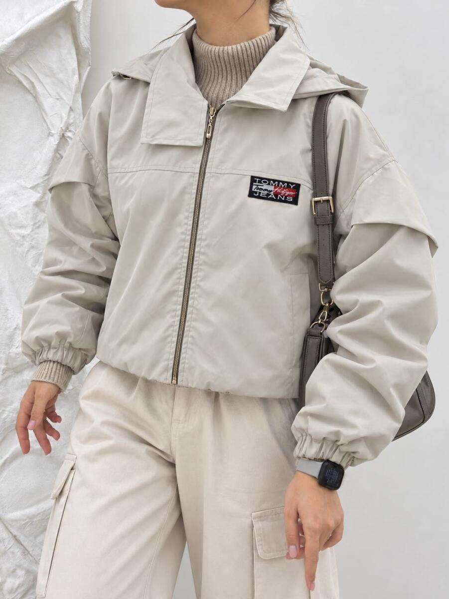 بامبر کلاه دار گلدوزی شده طرح tommy آستردار bd1009-4