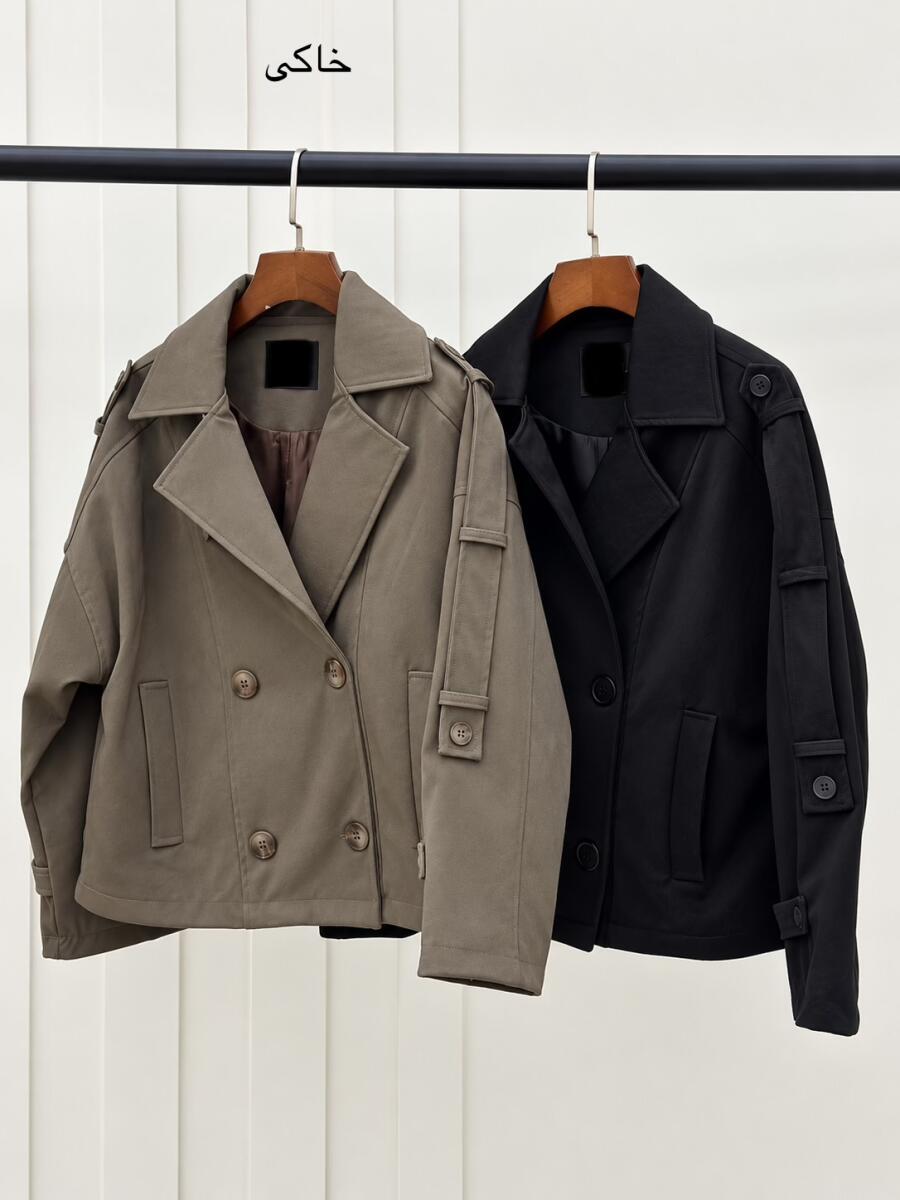 کاپشن چرم مزونی یقه بلیزر آستردار bd1021-6