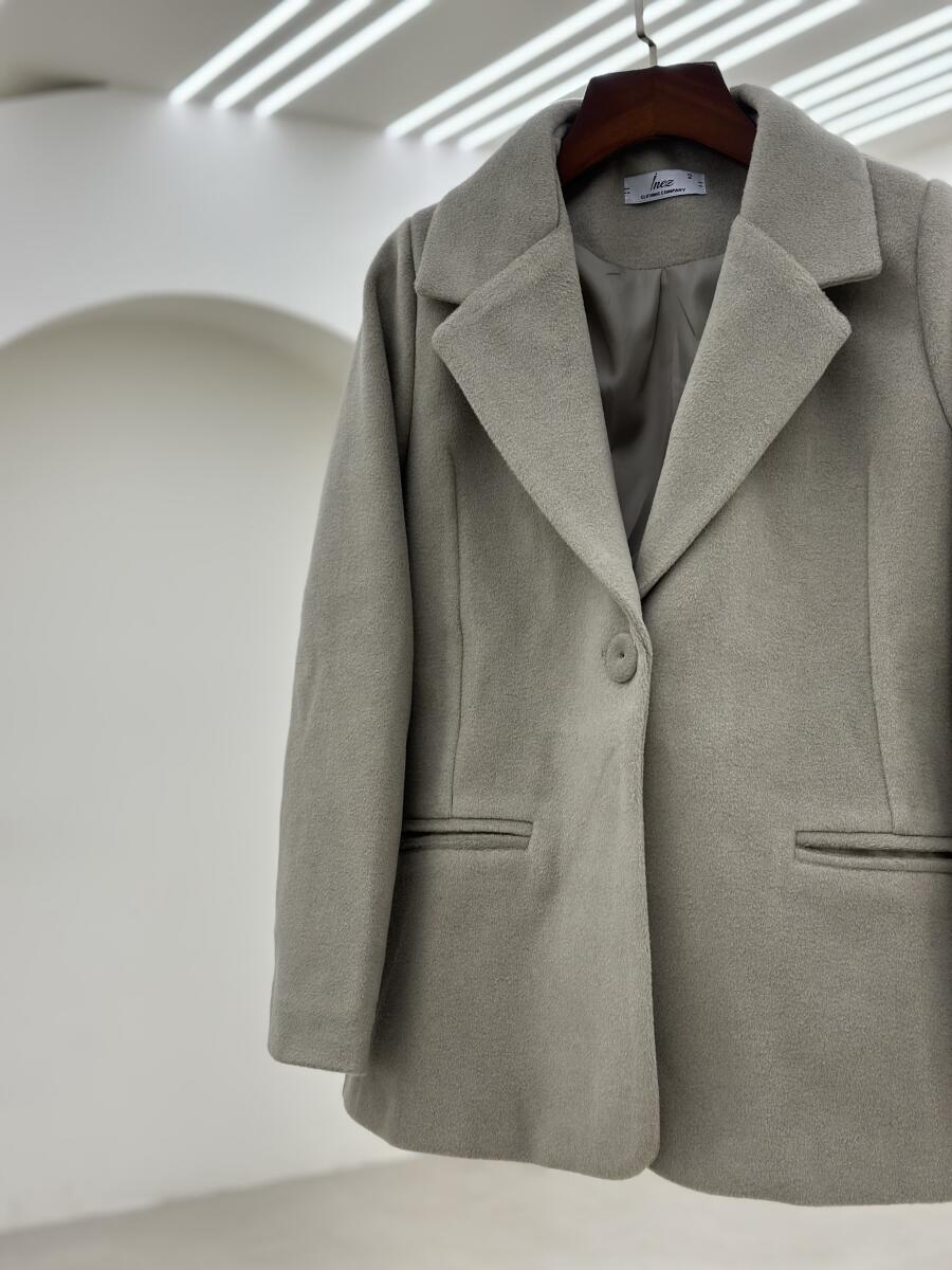 پالتو فوتر کتی تک دکمه طرج جیب آستردار pd684-9