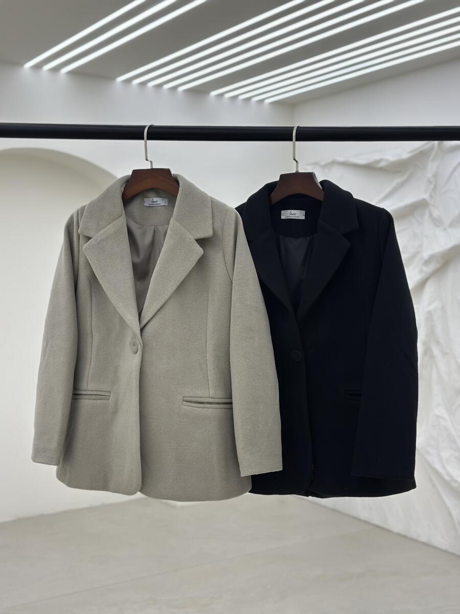 پالتو فوتر کتی تک دکمه طرج جیب آستردار pd684-9