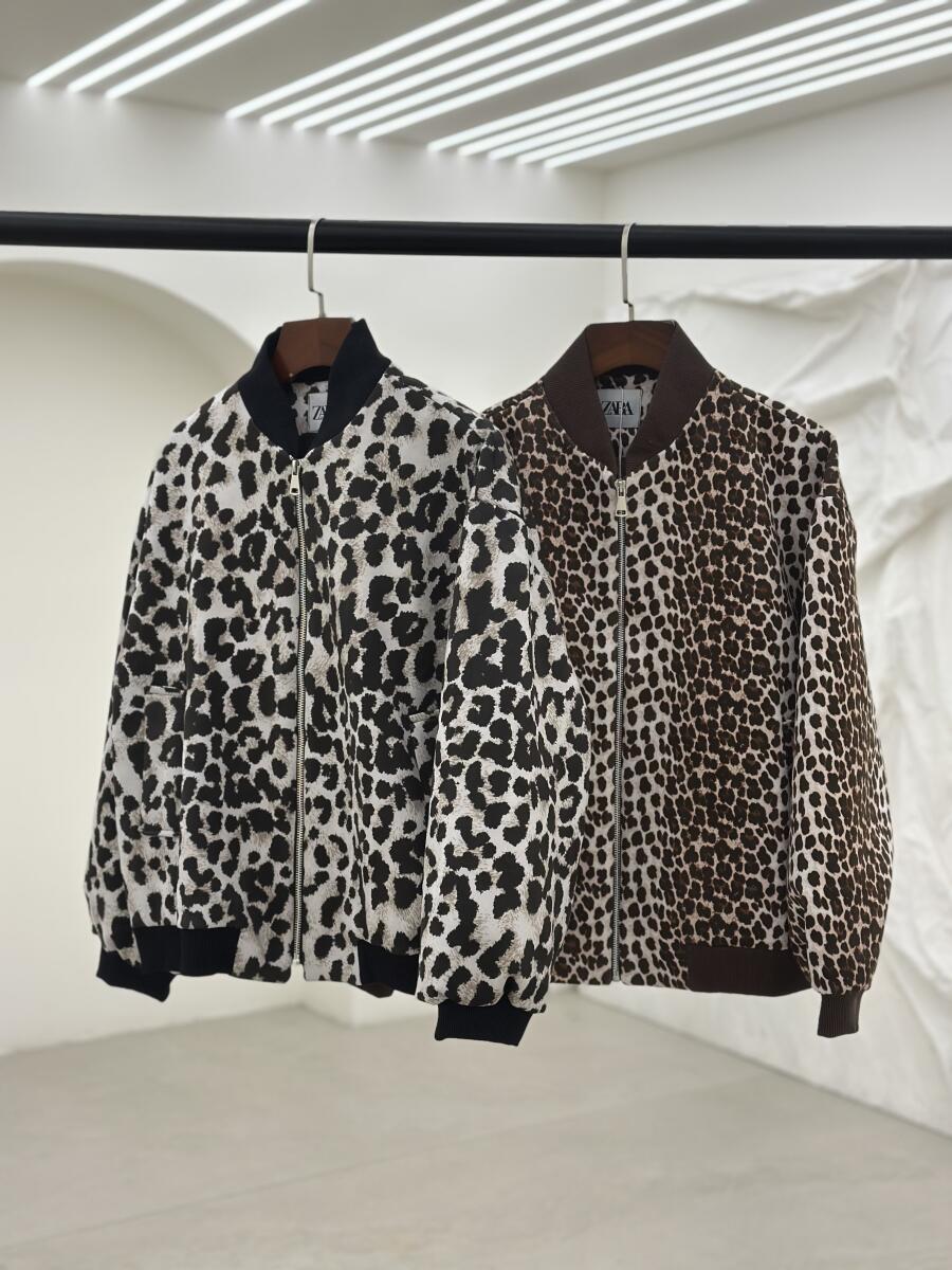 بامبر سوییت پلنگی زیپ دار آستردار pd680-4