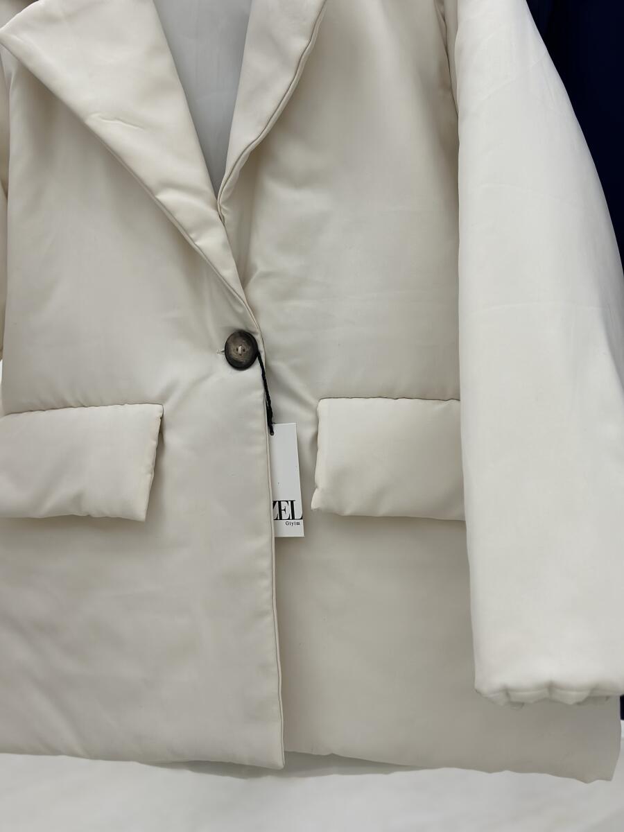 کاپشن طرح کتی تک دکمه جیب دار آستردار pd678-5