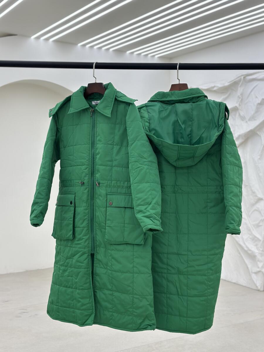 کاپشن مموری کلاهدار جیب پاکتی آستردار pd676-12