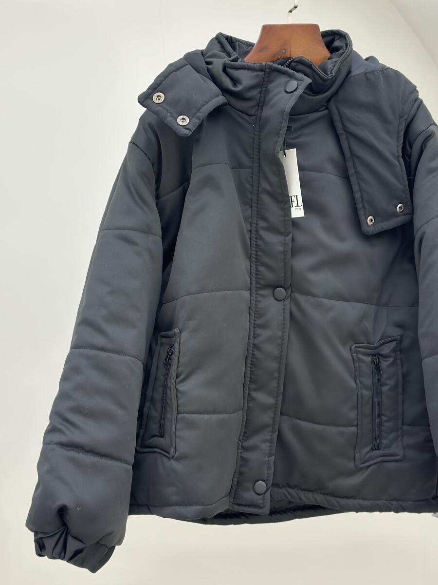 کاپشن مموری کلاهدار جیب زیپی آستردار pd690-2