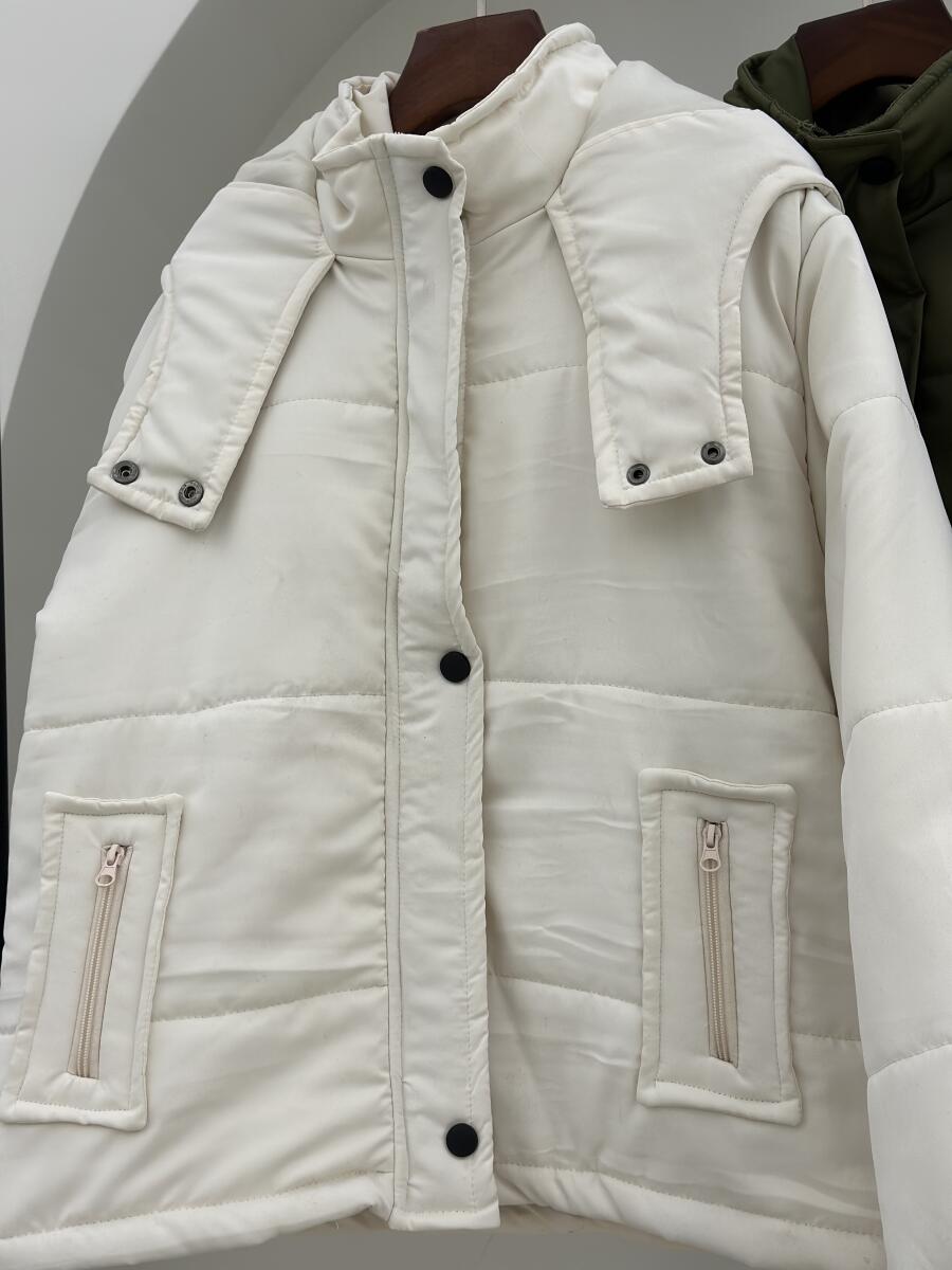 کاپشن مموری کلاهدار جیب زیپی آستردار pd690-2