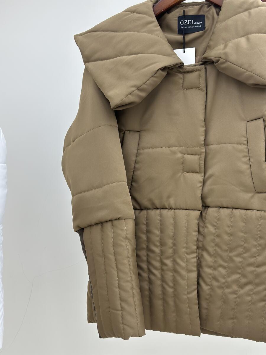 کاپشن مزونی آستین کش بافت دکمه دار آستردار pd685-12