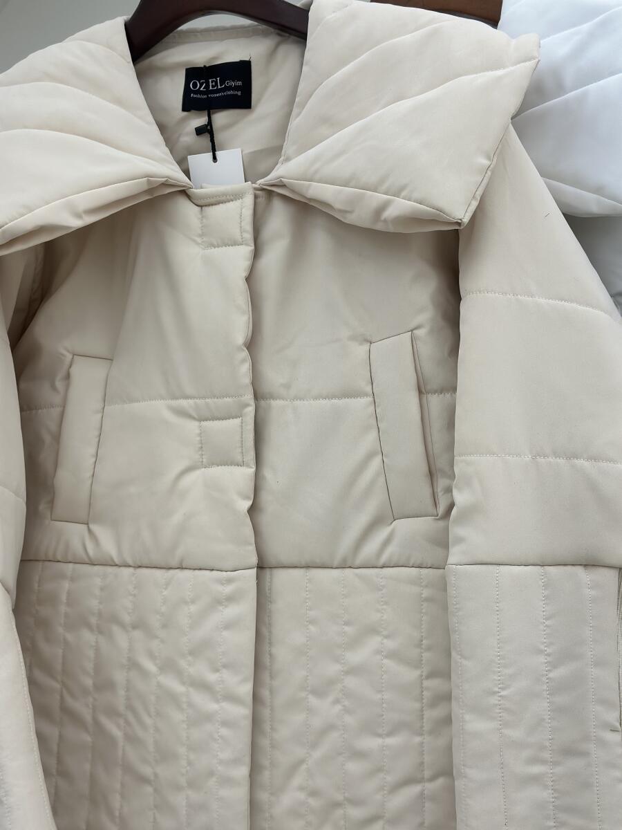 کاپشن مزونی آستین کش بافت دکمه دار آستردار pd685-12