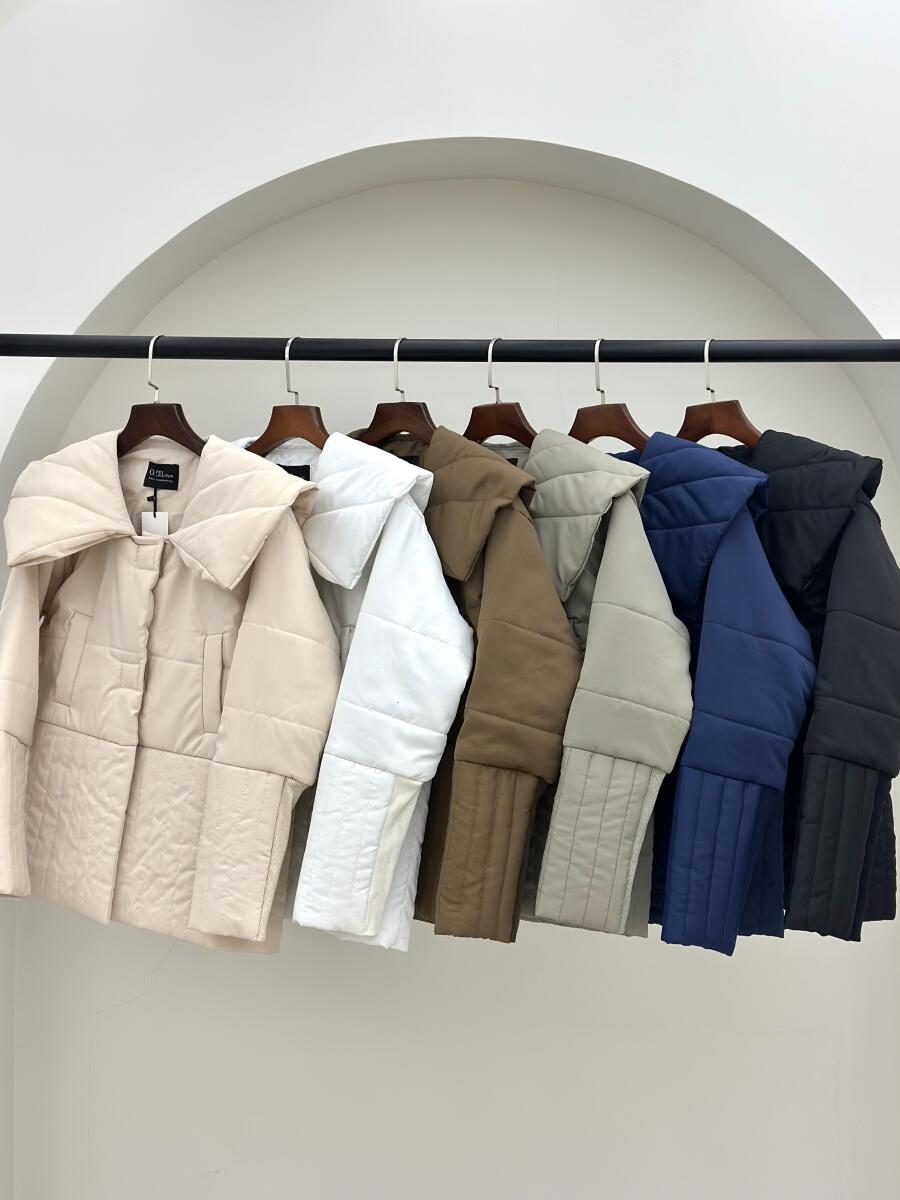 کاپشن مزونی آستین کش بافت دکمه دار آستردار pd685-12