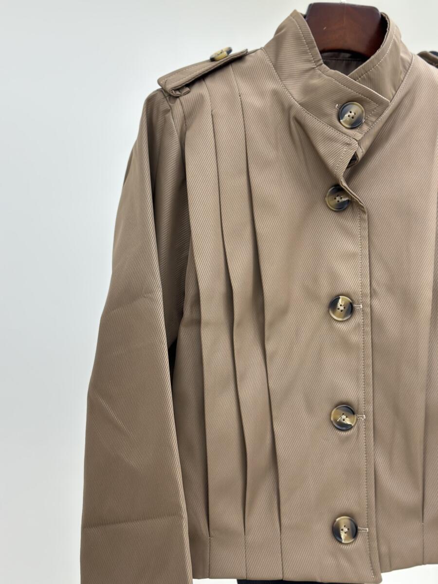 بامبر طرح پلیسه ای دکمه دار آستردار pd697-6