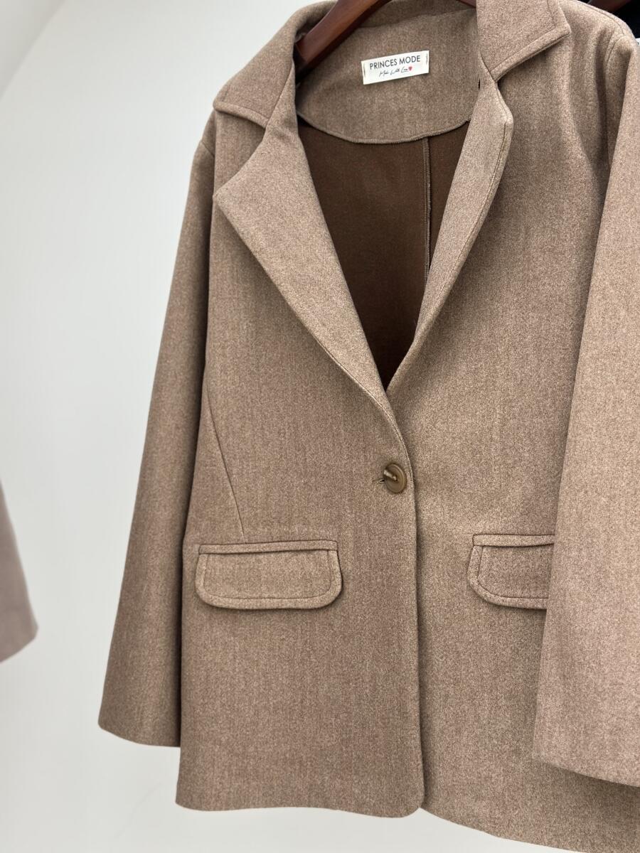 پالتو فوتر کتی تک دکمه جیب دار pd696-6