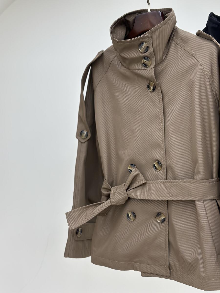 ترنچ کت کتان کج راه یقه ایستاده آستردار pd695-12