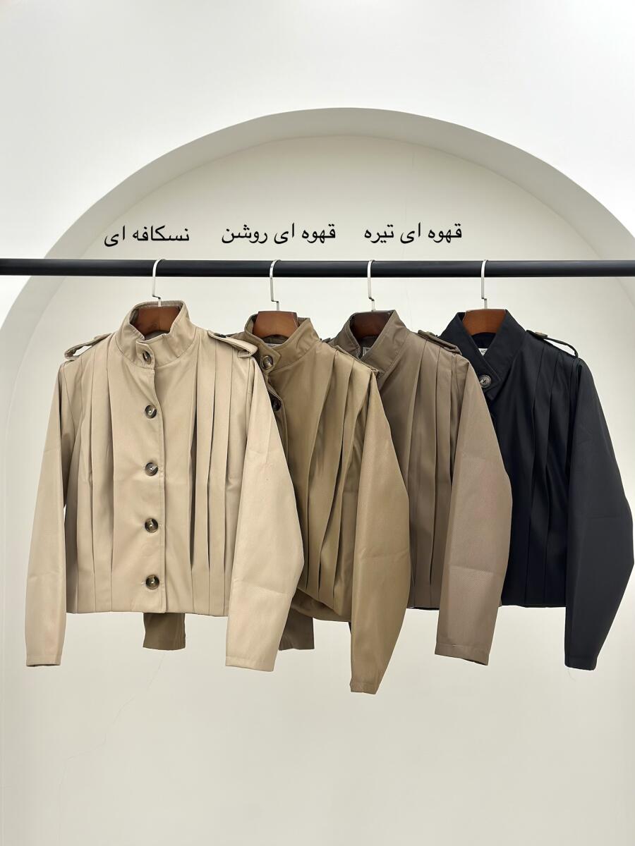 بامبر طرح پلیسه ای دکمه دار آستردار pd697-6