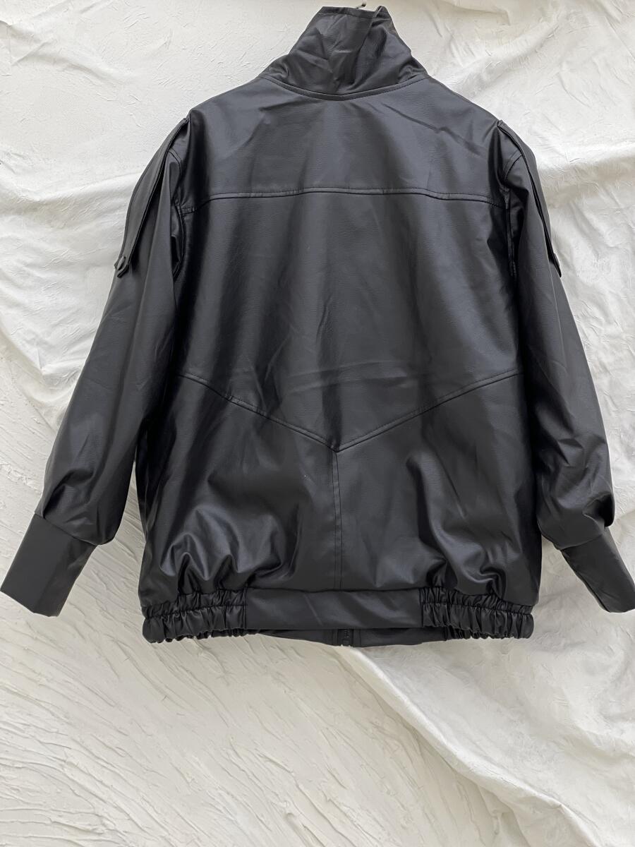 کاپشن چرم یقه پلیسی آستردار pd708-5