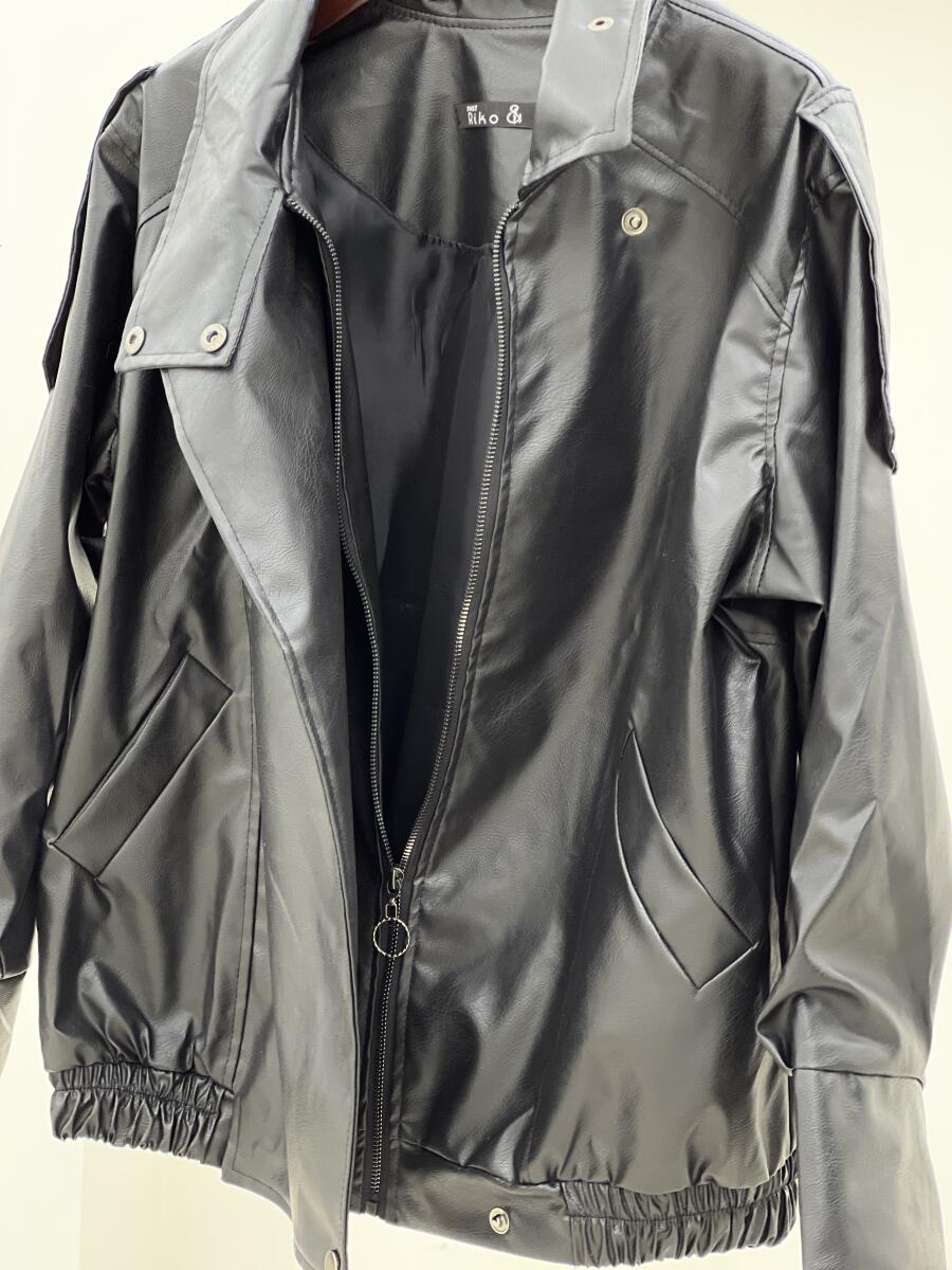 کاپشن چرم یقه پلیسی آستردار pd708-5