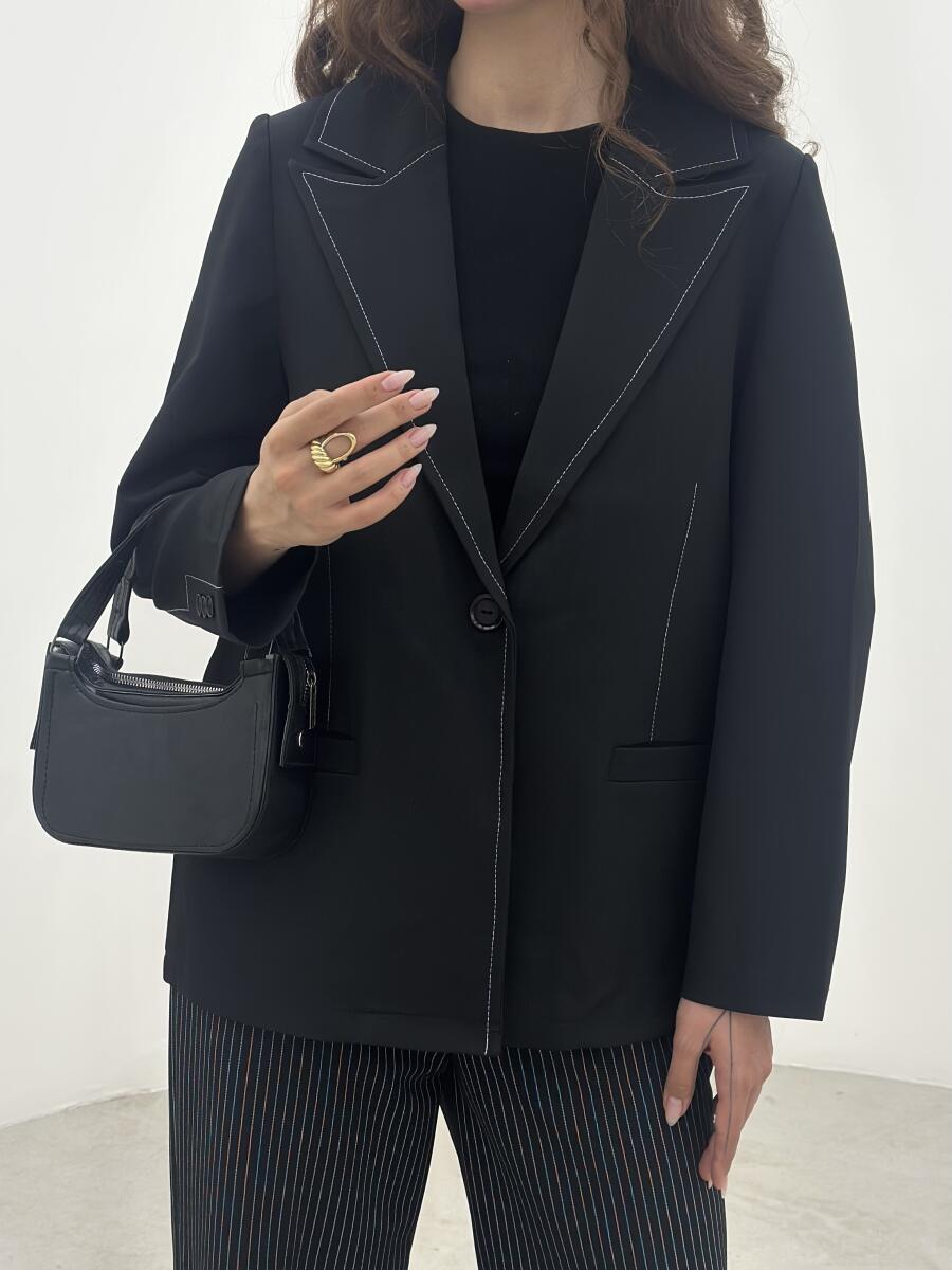 کت کرپ تک دکمه یقه کوک دوزی شده bd4-8