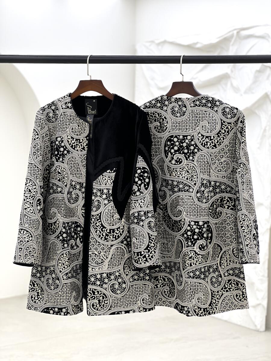 مانتو کتی مخمل بهاره سوزن دوزی شده آستردار bd17-14