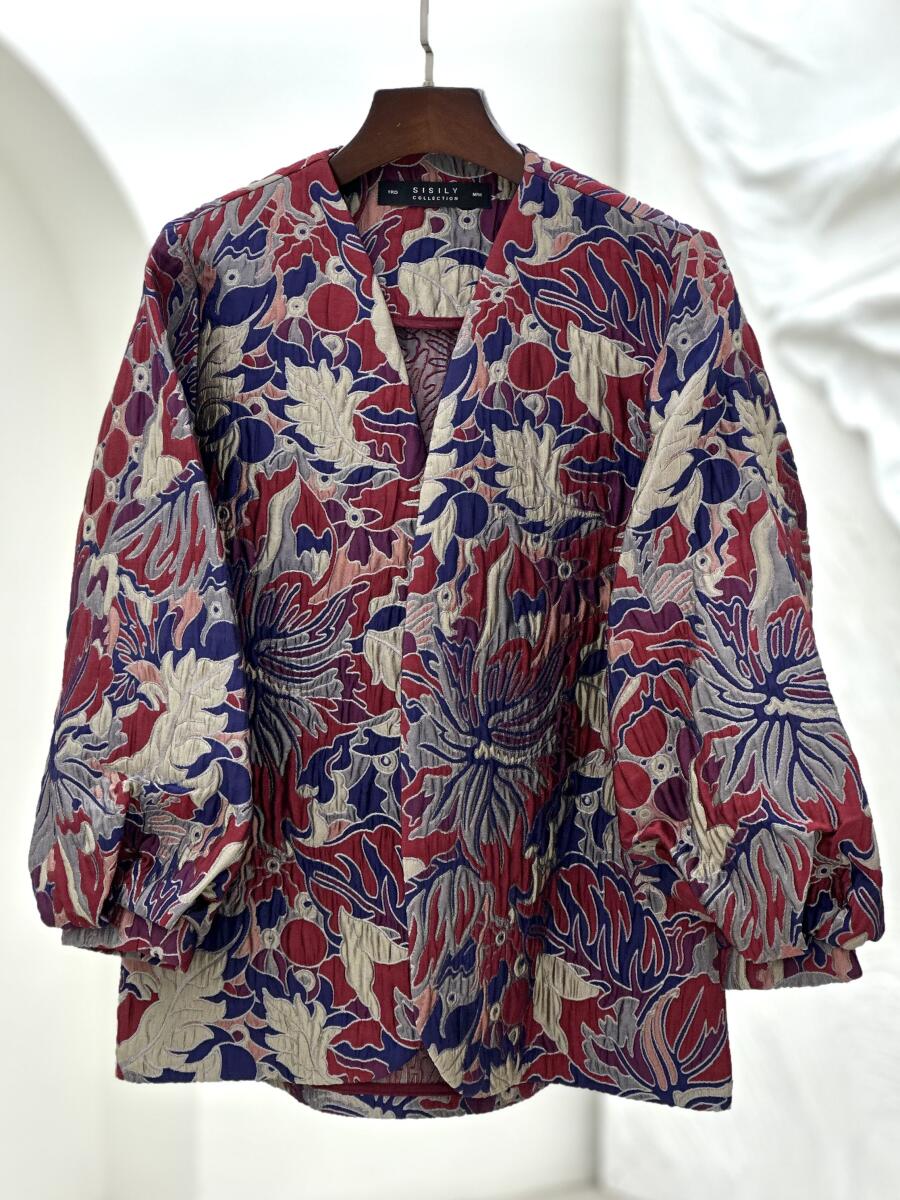 کت ژاکارد بهاره آستین پفی bd26-9