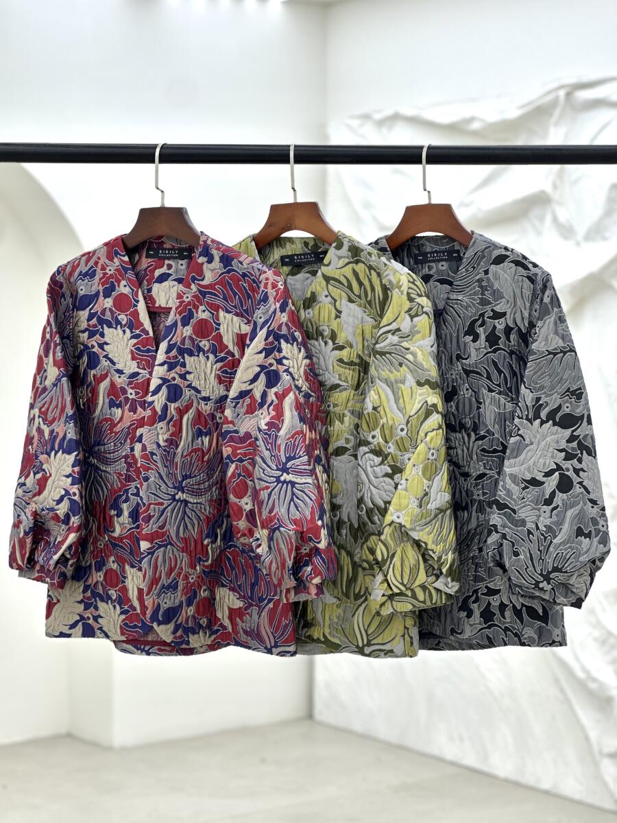 کت ژاکارد بهاره آستین پفی bd26-9