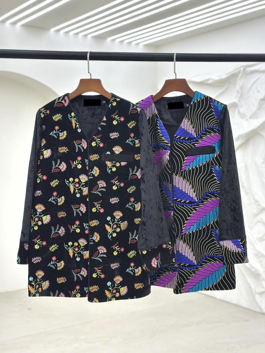 مانتو مخمل بهاره مزونی گلدوزی شده bd32-9