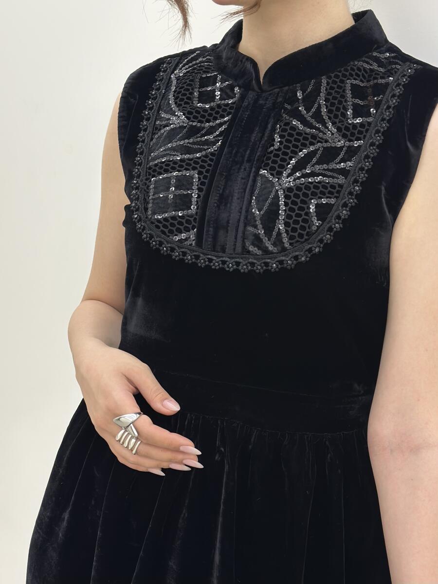 پیراهن مخمل مزونی پولک دوزی شده bd29-8