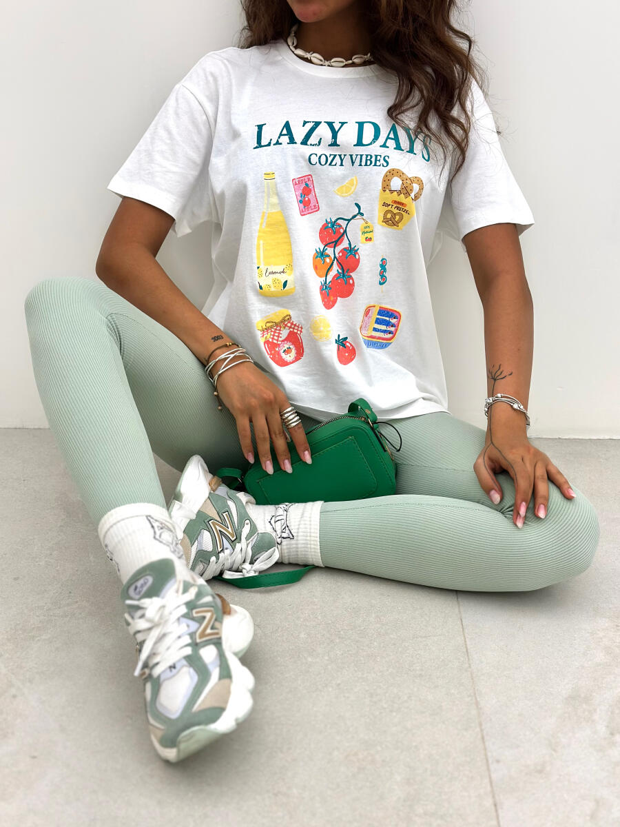 تیشرت وارداتی طرح bd160-13 lazy days