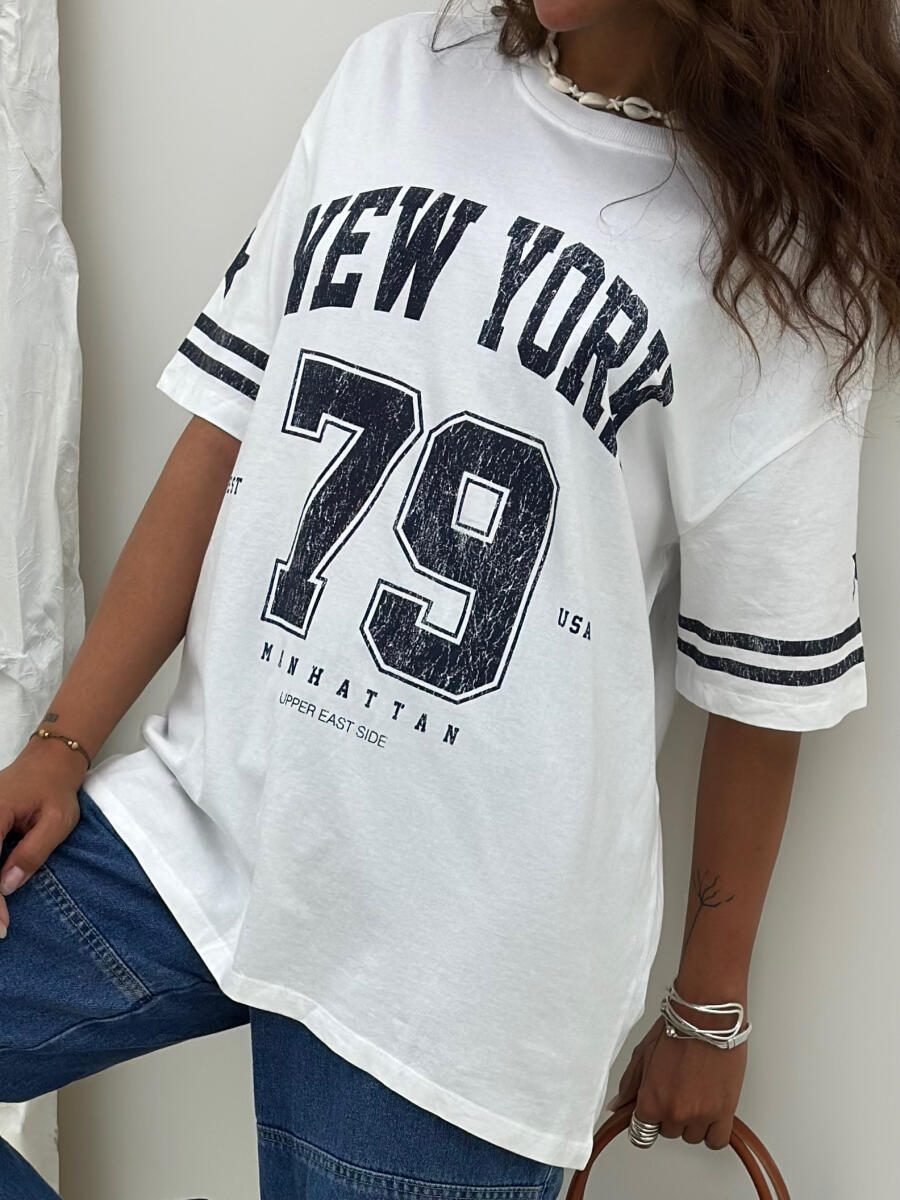 تیشرت لانگ وارداتی طرح bd158-13 new york
